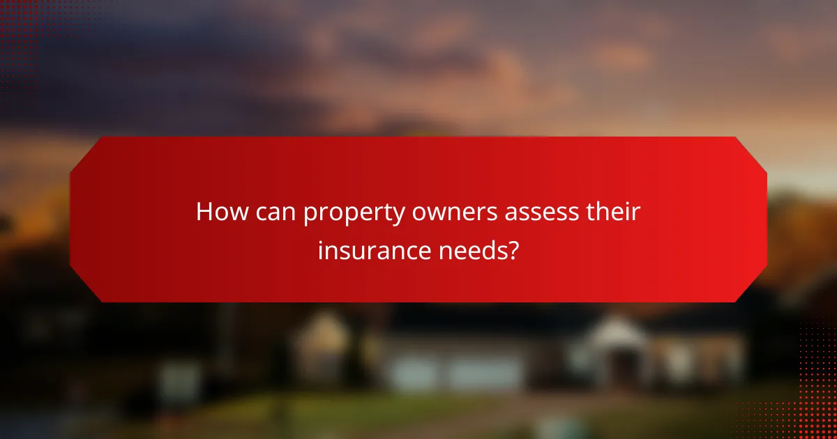 How can property owners assess their insurance needs?