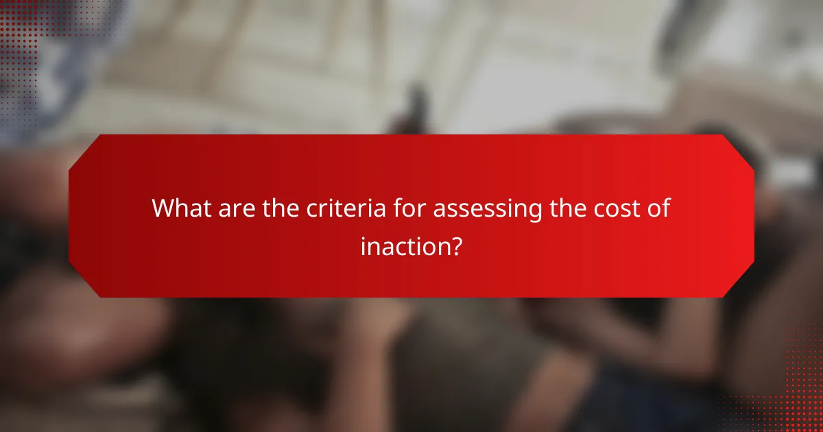 What are the criteria for assessing the cost of inaction?