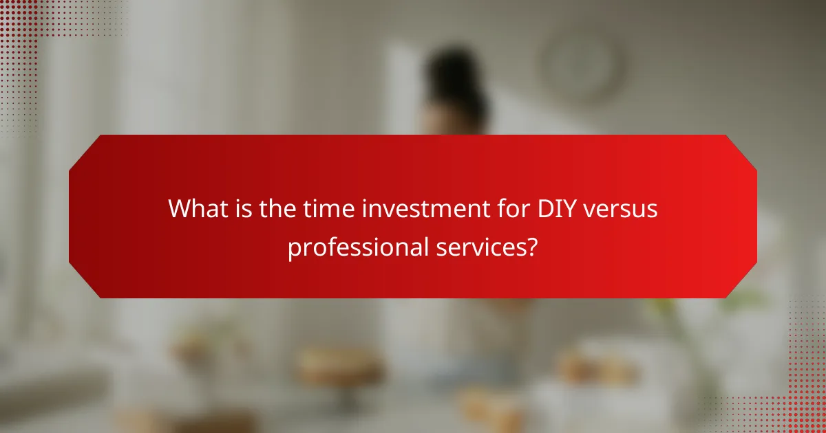 What is the time investment for DIY versus professional services?