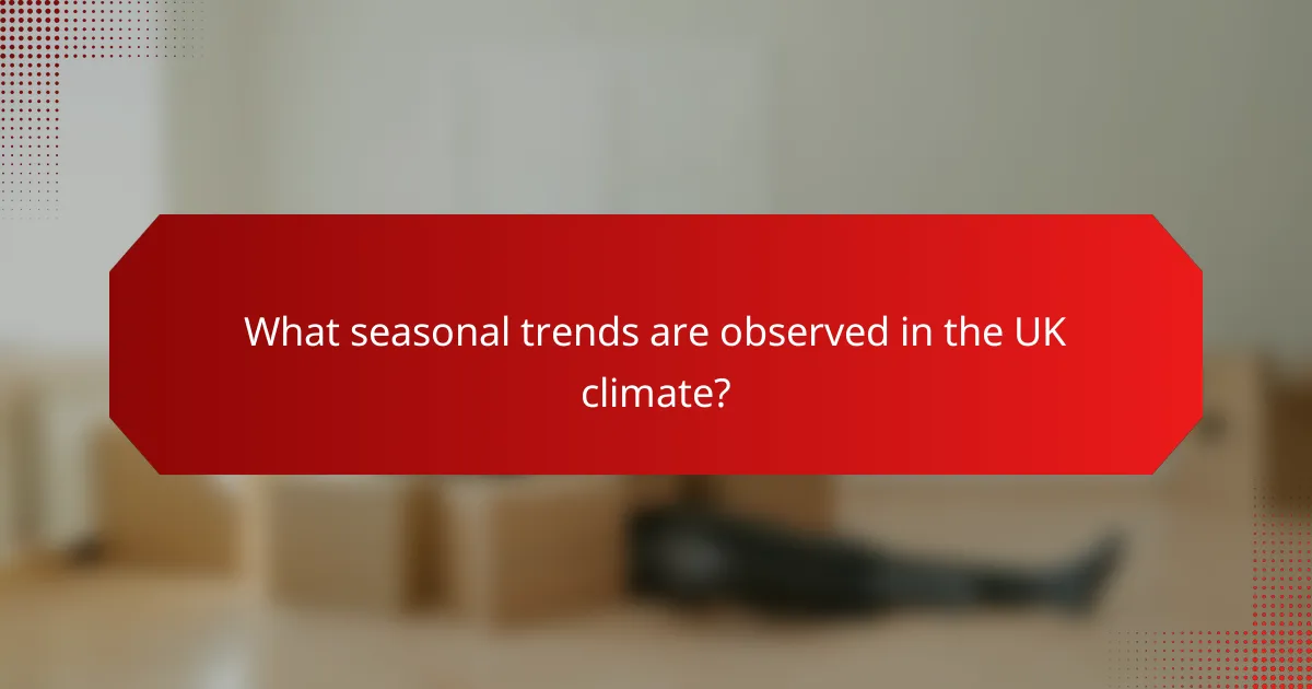 What seasonal trends are observed in the UK climate?