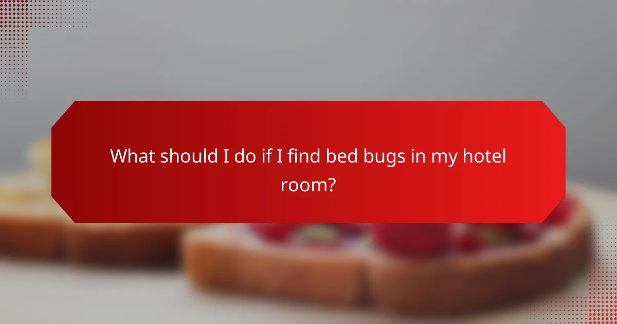 What should I do if I find bed bugs in my hotel room?